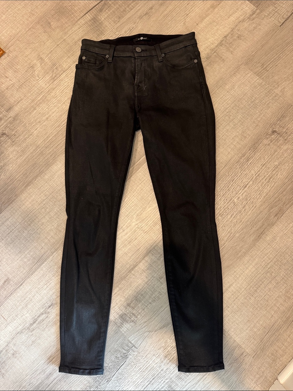 7 For All Mankind  Black Skinny Jeans